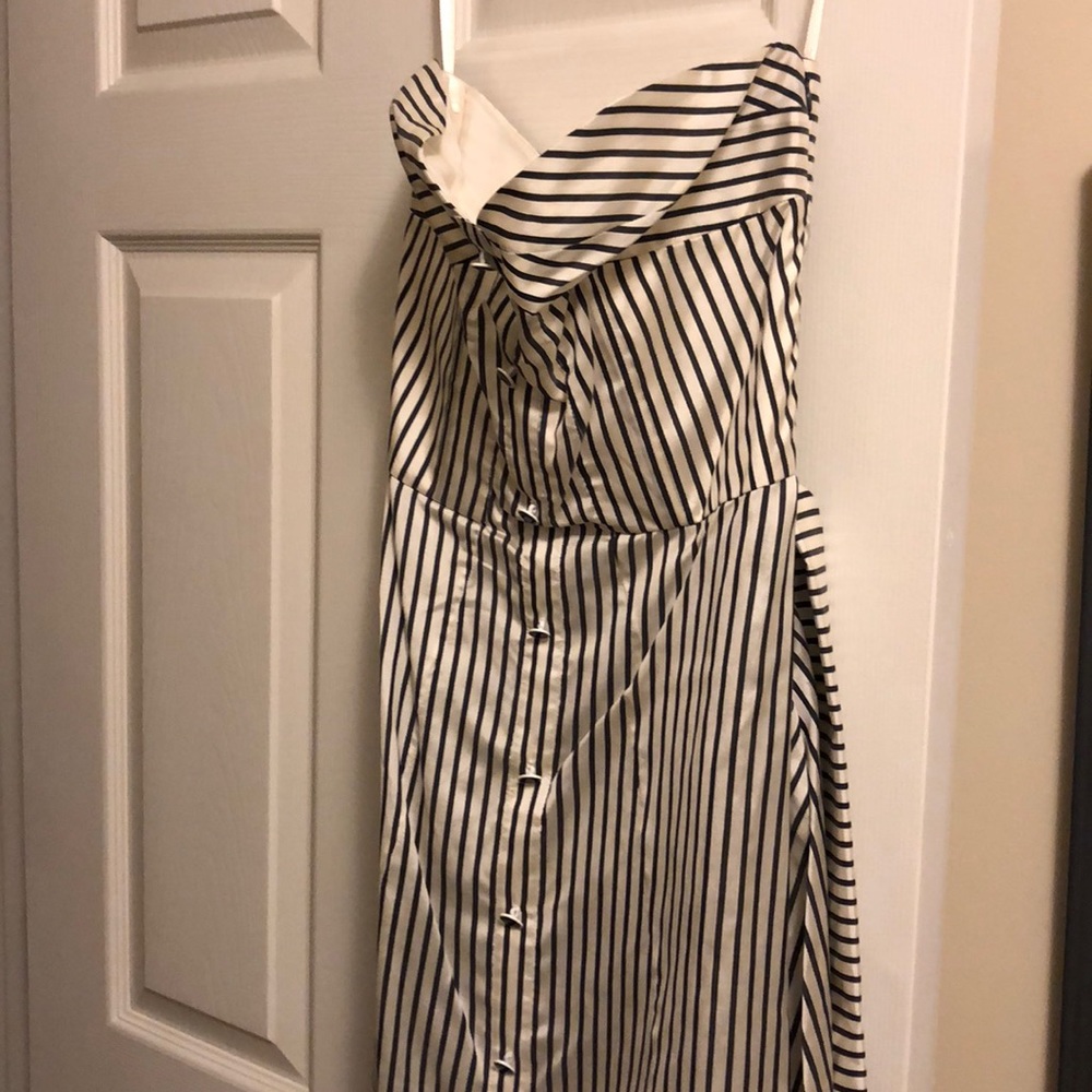 Strapless Cynthia Rowles striped dress